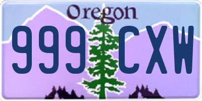OR license plate 999CXW