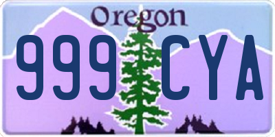 OR license plate 999CYA