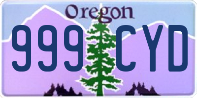 OR license plate 999CYD