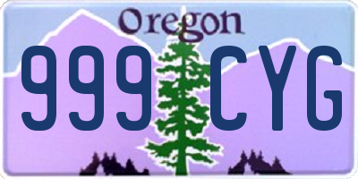 OR license plate 999CYG