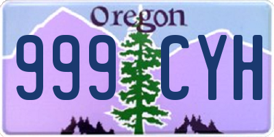OR license plate 999CYH