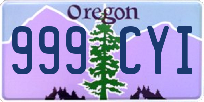 OR license plate 999CYI