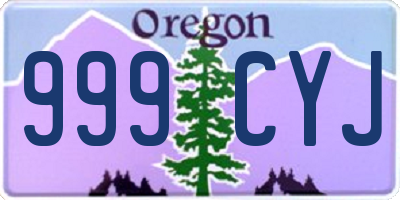 OR license plate 999CYJ