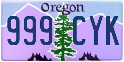 OR license plate 999CYK