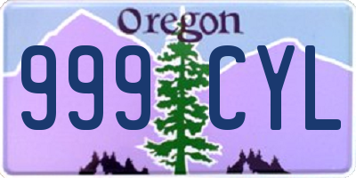 OR license plate 999CYL