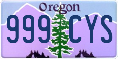 OR license plate 999CYS