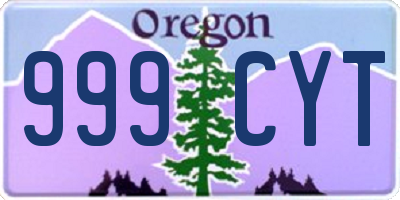 OR license plate 999CYT