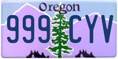 OR license plate 999CYV