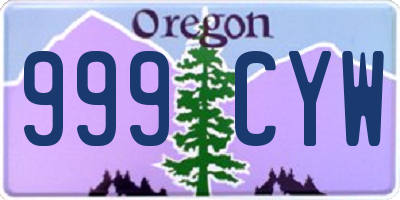 OR license plate 999CYW