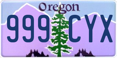 OR license plate 999CYX