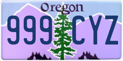 OR license plate 999CYZ