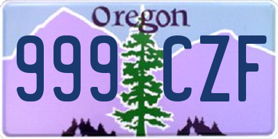OR license plate 999CZF