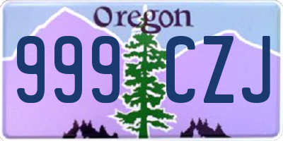 OR license plate 999CZJ