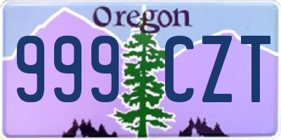 OR license plate 999CZT