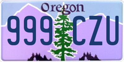 OR license plate 999CZU