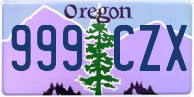 OR license plate 999CZX