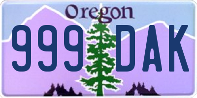 OR license plate 999DAK