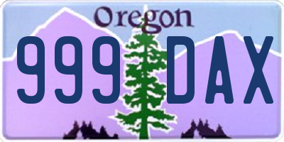 OR license plate 999DAX