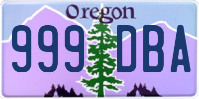 OR license plate 999DBA