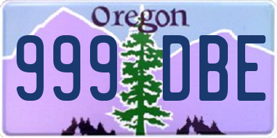 OR license plate 999DBE