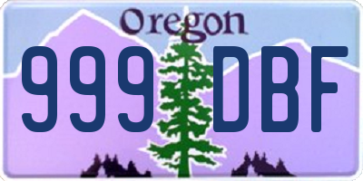 OR license plate 999DBF