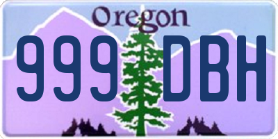 OR license plate 999DBH