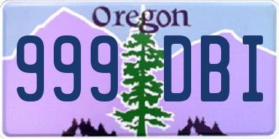 OR license plate 999DBI