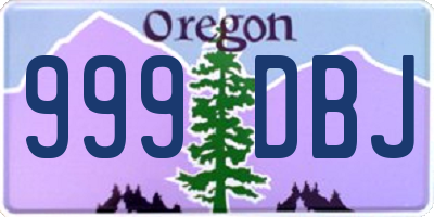 OR license plate 999DBJ