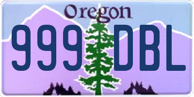 OR license plate 999DBL