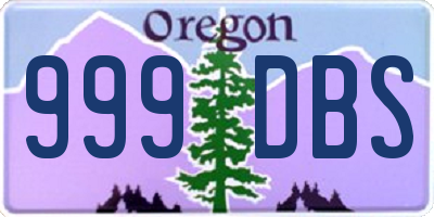 OR license plate 999DBS