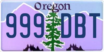 OR license plate 999DBT