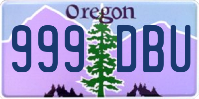 OR license plate 999DBU