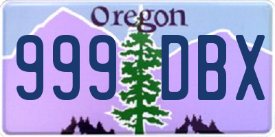 OR license plate 999DBX