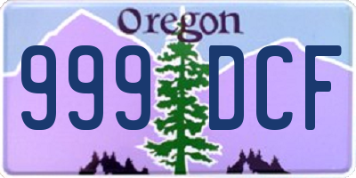 OR license plate 999DCF