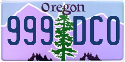 OR license plate 999DCO