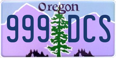 OR license plate 999DCS