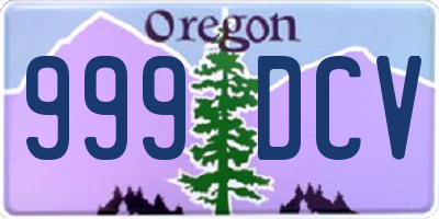 OR license plate 999DCV