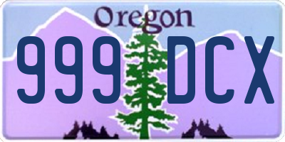 OR license plate 999DCX