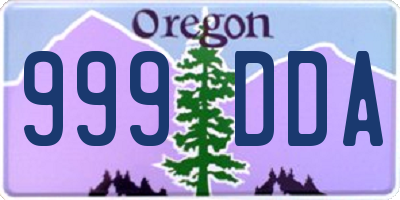 OR license plate 999DDA