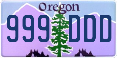 OR license plate 999DDD