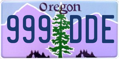 OR license plate 999DDE