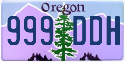 OR license plate 999DDH