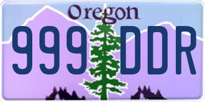 OR license plate 999DDR