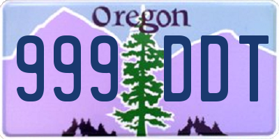 OR license plate 999DDT