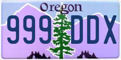 OR license plate 999DDX