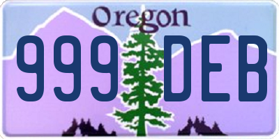 OR license plate 999DEB