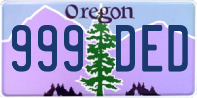 OR license plate 999DED