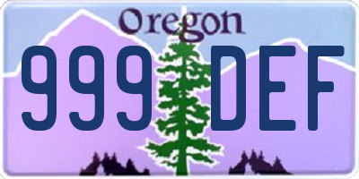 OR license plate 999DEF