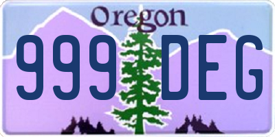 OR license plate 999DEG