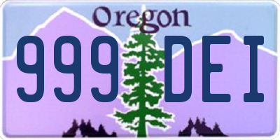 OR license plate 999DEI